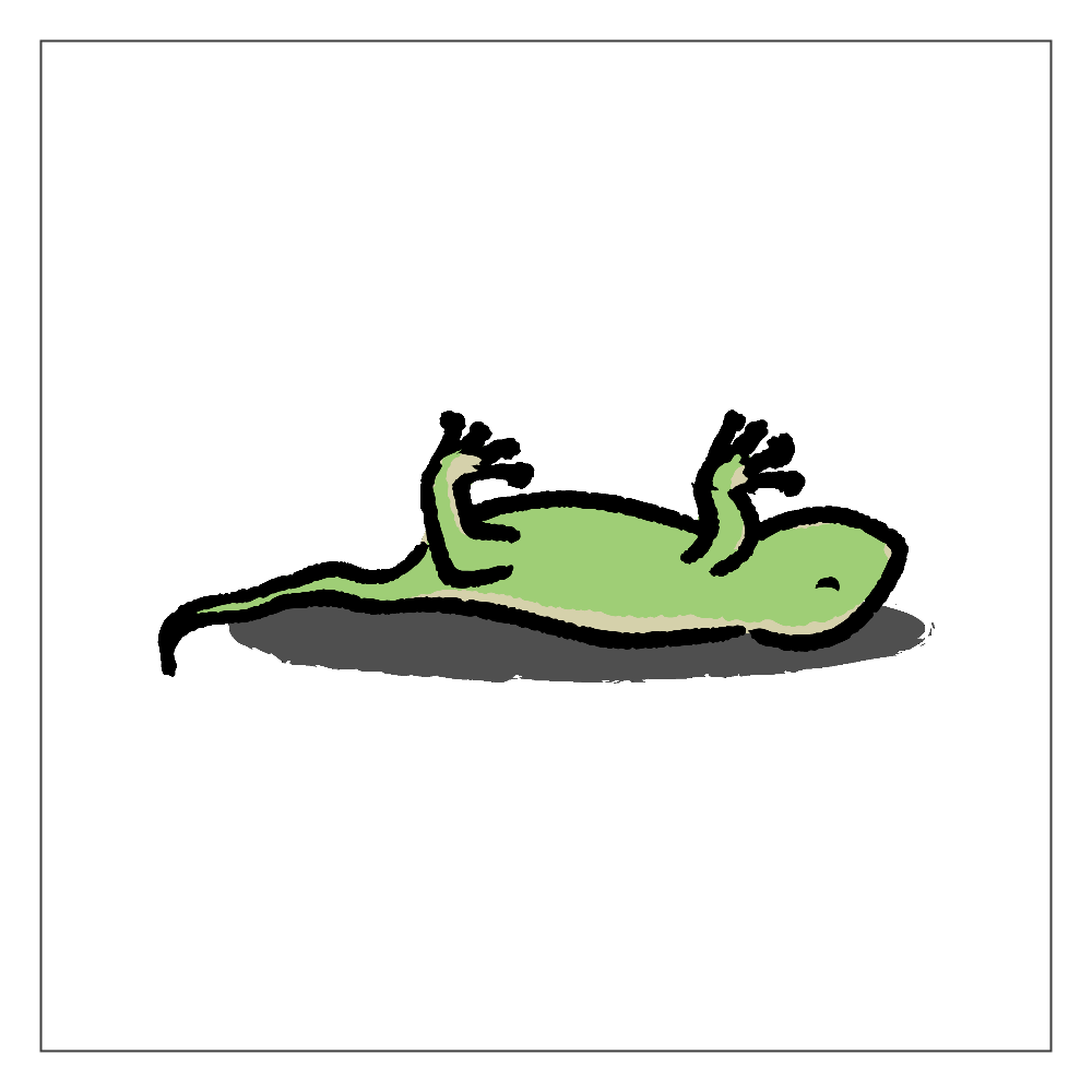 死んだふりのとかげちゃん アクリルブロック