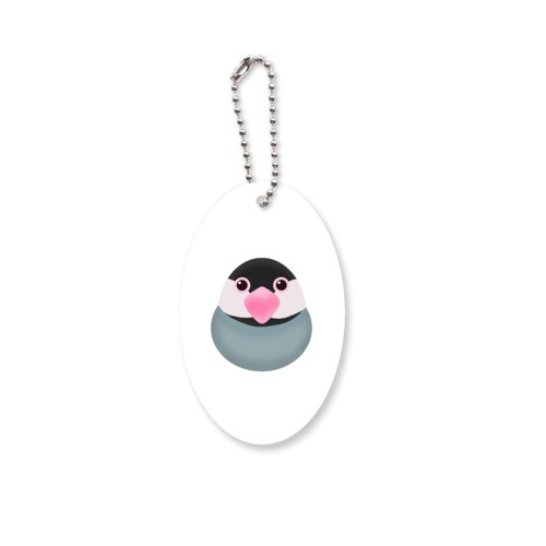 【まるまる文ちょこん】アクリルキーホルダー　楕円型  アクリルキーホルダー　楕円型 (6cm)