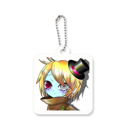 ゾンビ　ジャッシュくん　アクリルキーホルダー　四角形 アクリルキーホルダー　四角型 (4cm)