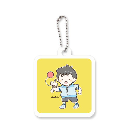 けんだまくんアクキー スクエア アクリルキーホルダー　四角型 (4cm)