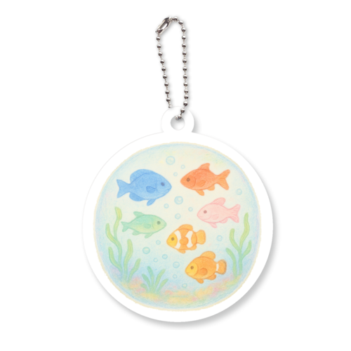 アクアリウム アクリルキーホルダー　丸型 (6cm)