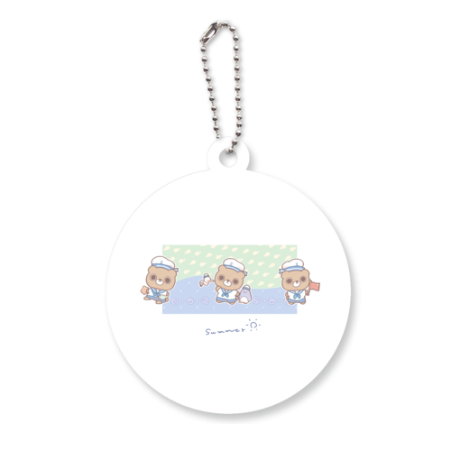 しょくま(summer) アクリルキーホルダー　丸型 (6cm)