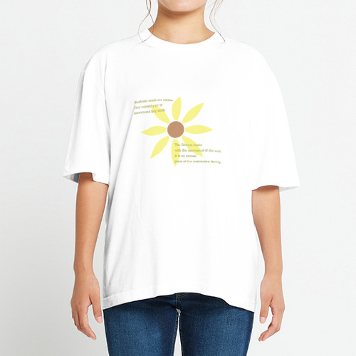 【サンフラワー 向日葵】Tシャツ ヘビーウェイト ビッグシルエットTシャツ