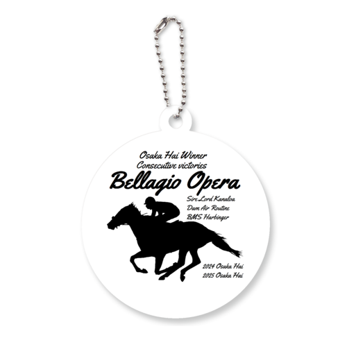 2025　G1Winnerシリーズ　大阪杯　白背景、黒イラスト、黒文字 アクリルキーホルダー　丸型 (6cm)