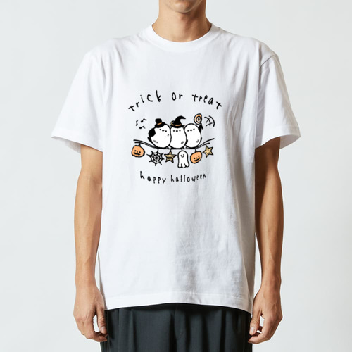 シマエナガ君たちのハロウィンパーティー ハイクオリティーTシャツ
