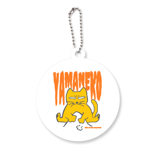 らくがき・やまねこ・おれんじ：ねこのひげあつめ。  アクリルキーホルダー　丸型 (6cm)