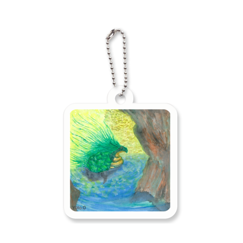 『地底湖の守護神』キーホルダー アクリルキーホルダー　四角型 (4cm)