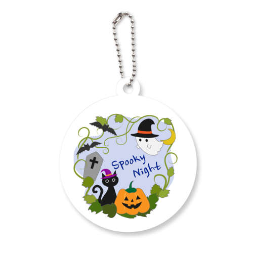 ハロウィン（Spooky Night） アクリルキーホルダー　丸型 (6cm)