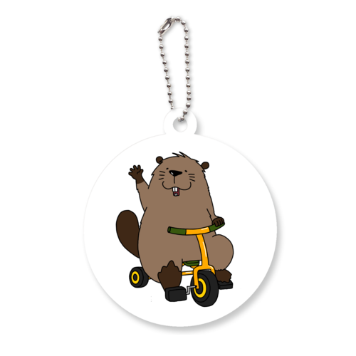 ちょっとスーパーに行ってきます アクリルキーホルダー　丸型 (6cm)