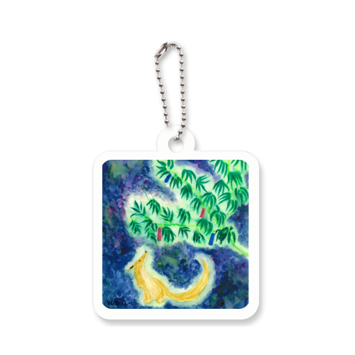 『夏の願いごと』キーホルダー アクリルキーホルダー　四角型 (4cm)