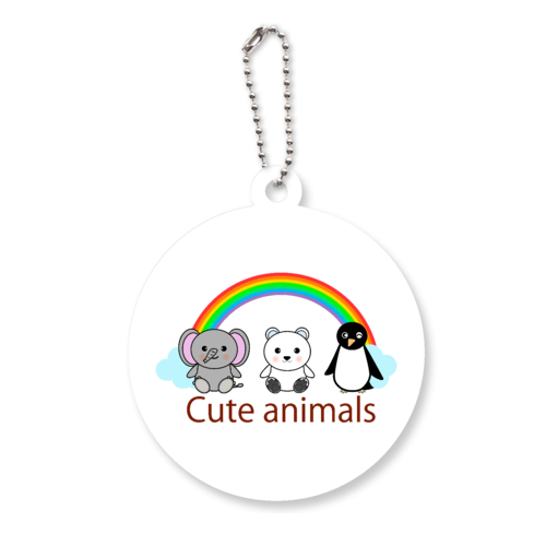 ゾウ・シロクマ・ペンギンちゃん アクリルキーホルダー　丸型 (6cm)