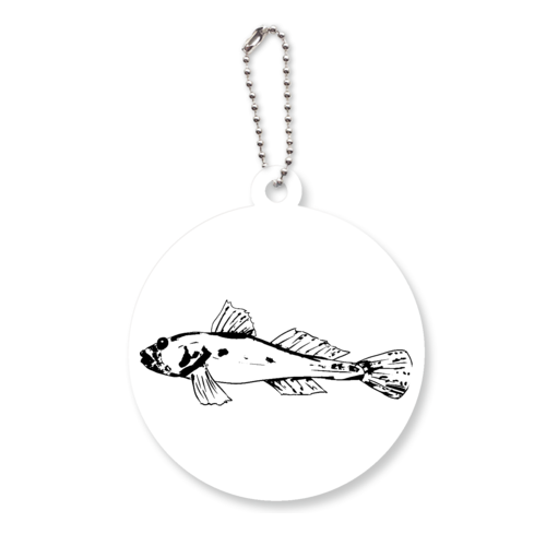 ハゼの墨絵 アクリルキーホルダー　丸型 (6cm)