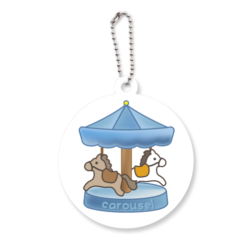 carousel／メリーゴーランド・ウマ・午年 アクリルキーホルダー　丸型 (6cm)