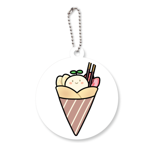 クレープ アクリルキーホルダー　丸型 (6cm)