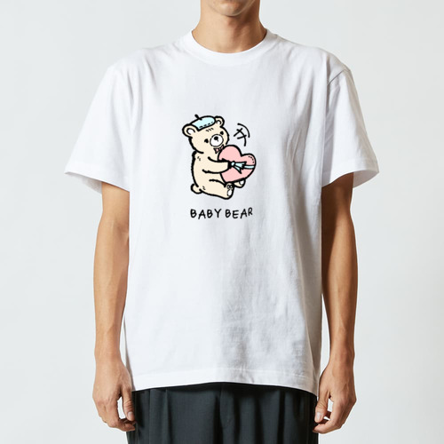 バレンタイン ハートとこぐまくん CO ハイクオリティーTシャツ