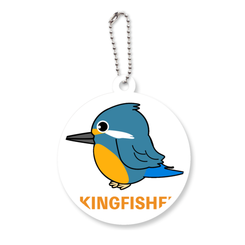 かわいいカワセミのイラスト アクリルキーホルダー　丸型 (6cm)