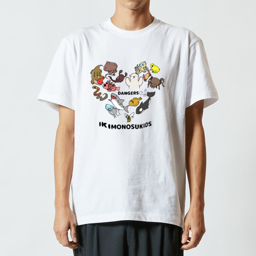 【大人】危険生物とクリオネ ハイクオリティーTシャツ