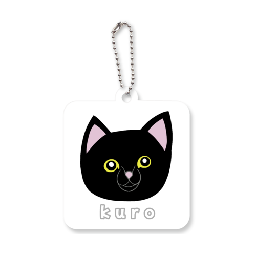くろねこちゃん アクリルキーホルダー　四角型 (6cm)
