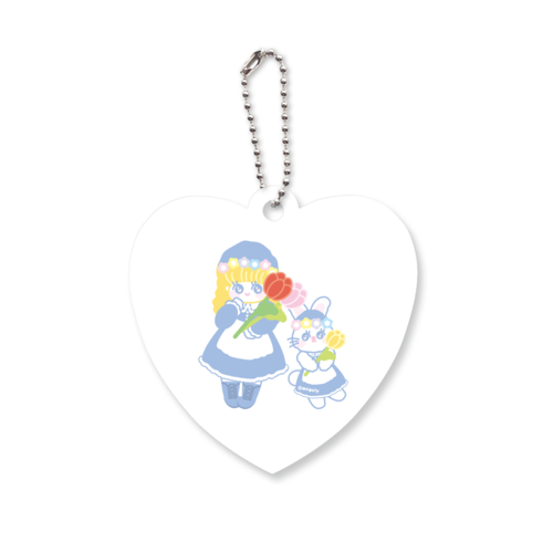 チューリップまつり アクリルキーホルダー　ハート形 (6cm)
