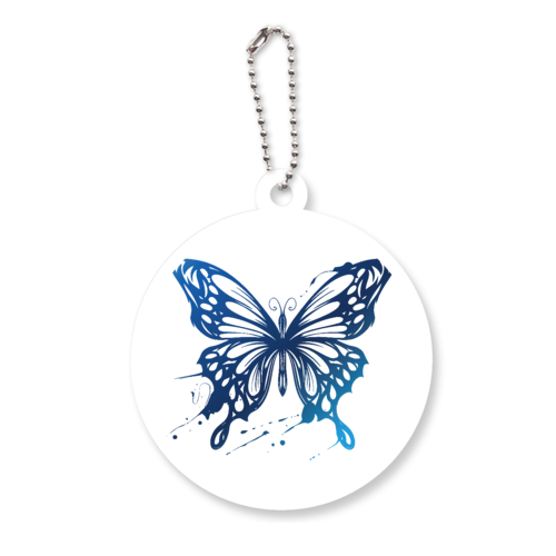 おしゃれなアゲハのワンポイントイラスト アクリルキーホルダー　丸型 (6cm)