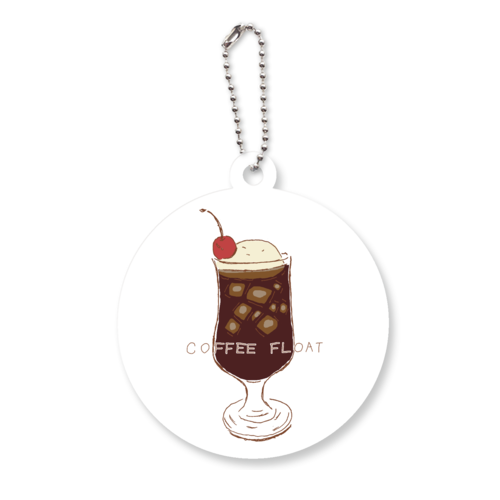 レトロ喫茶デザイン「コーヒーフロート」 アクリルキーホルダー　丸型 (6cm)