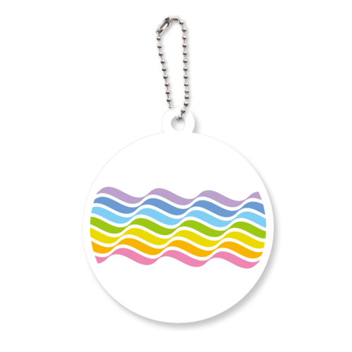  Rainbow wave・虹波 2 アクリルキーホルダー　丸型 (6cm)