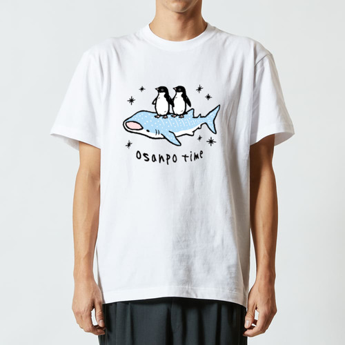 ジンベエザメくん&アデリーペンギンくん CO ハイクオリティーTシャツ