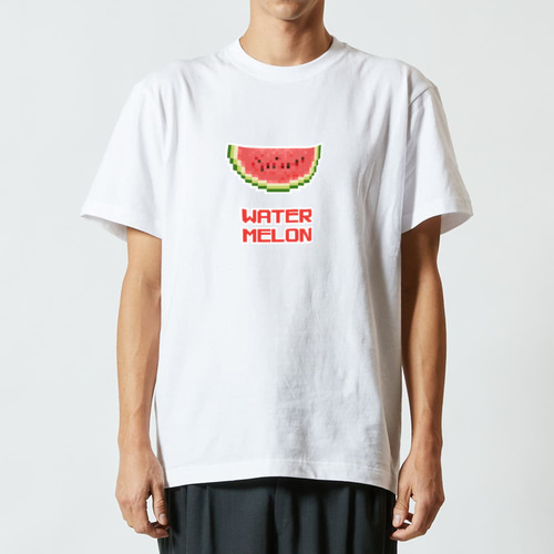 スイカ (ピクセルアート) ハイクオリティーTシャツ
