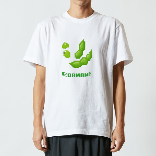 枝豆ピクセルアート ハイクオリティーTシャツ