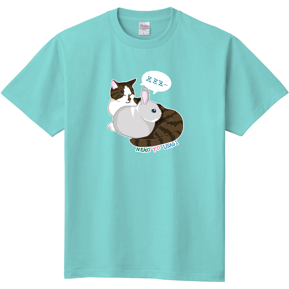 猫とうさぎ シンプルver. 定番Ｔシャツ