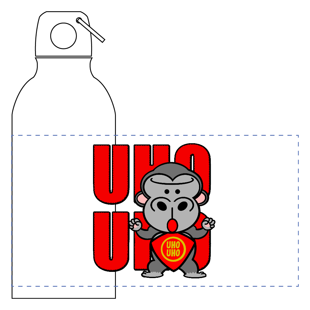 UHOUHOゴリッキー(金太郎バージョン) アルミマウンテンボトル(400ml)