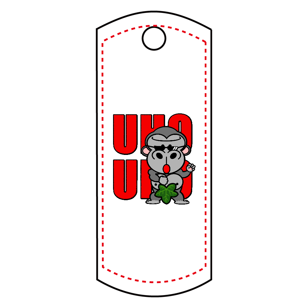 newウホウホゴリラ 葉っぱ アクリルキーホルダー　タグ型 (4cm)