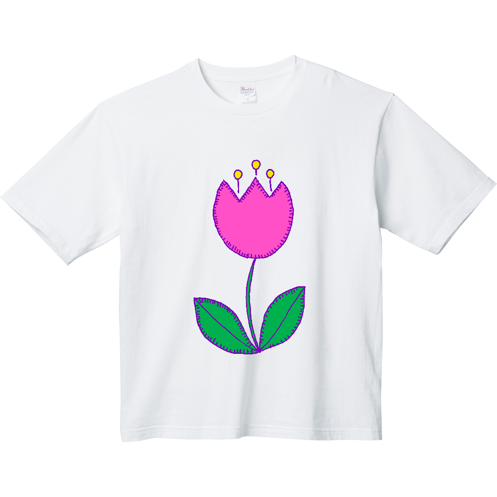 昭和レトロポップ花柄デザイン「チューリップ」 Tシャツ｜おもしろT