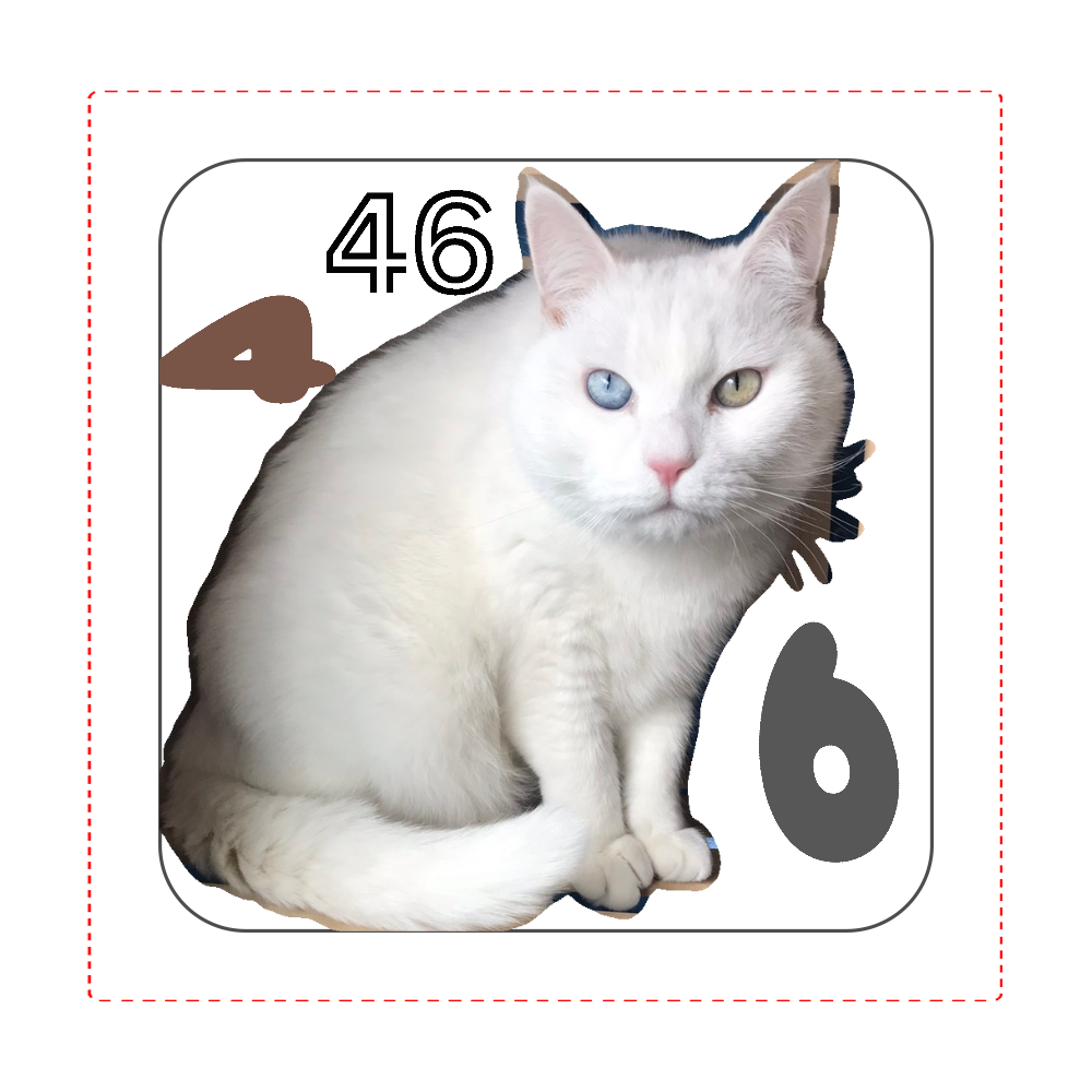 オッドアイ白猫全面プリントハンカチタオルの商品購入ページ