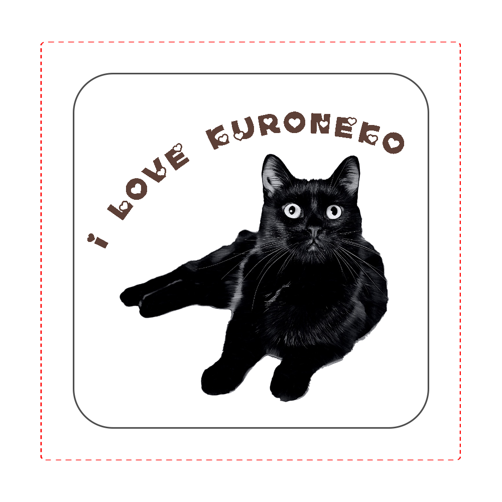 黒猫のタオルハンカチ〜I LOVE〜全面プリントハンカチタオルの商品購入