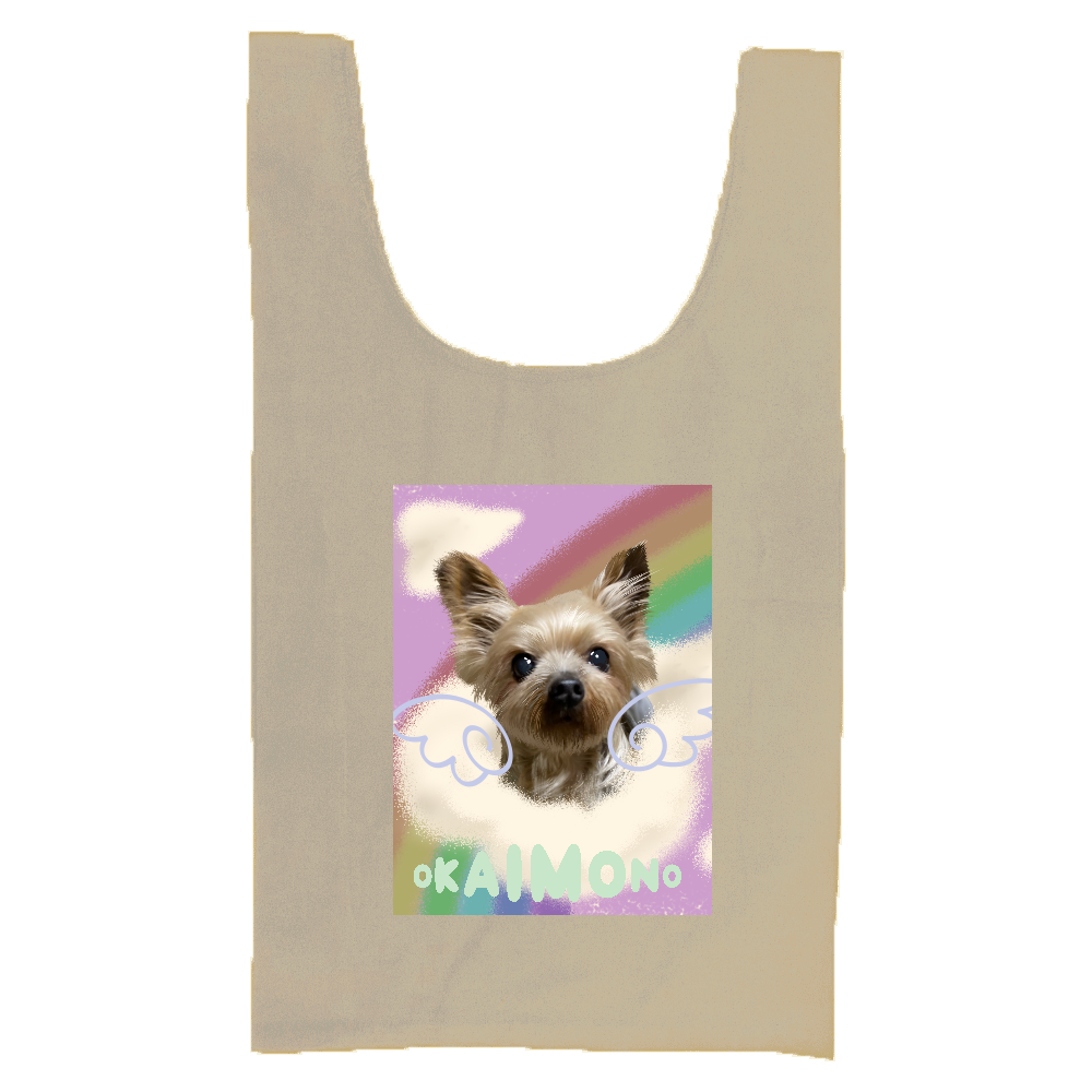 ヨーキーこまめ お買いもの厚手コットンマルシェバッグ（M）の商品  