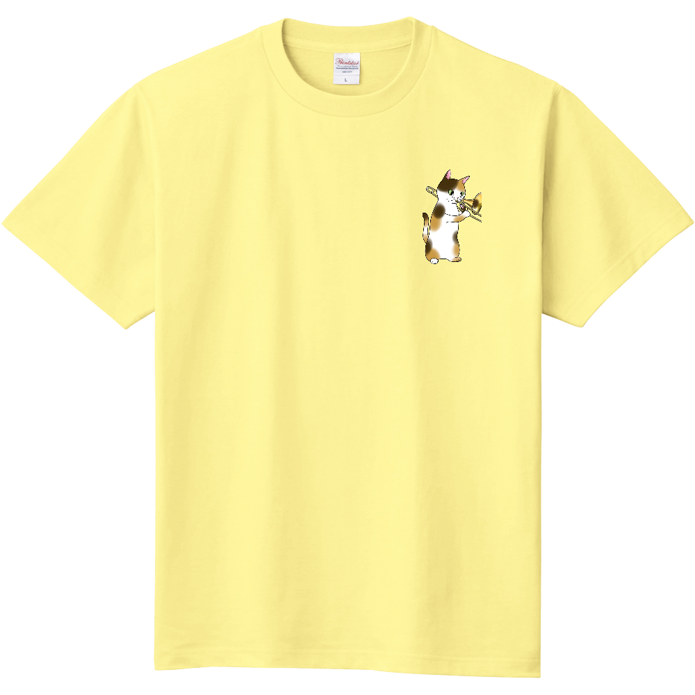 トロンボーンを吹く猫 定番Ｔシャツ