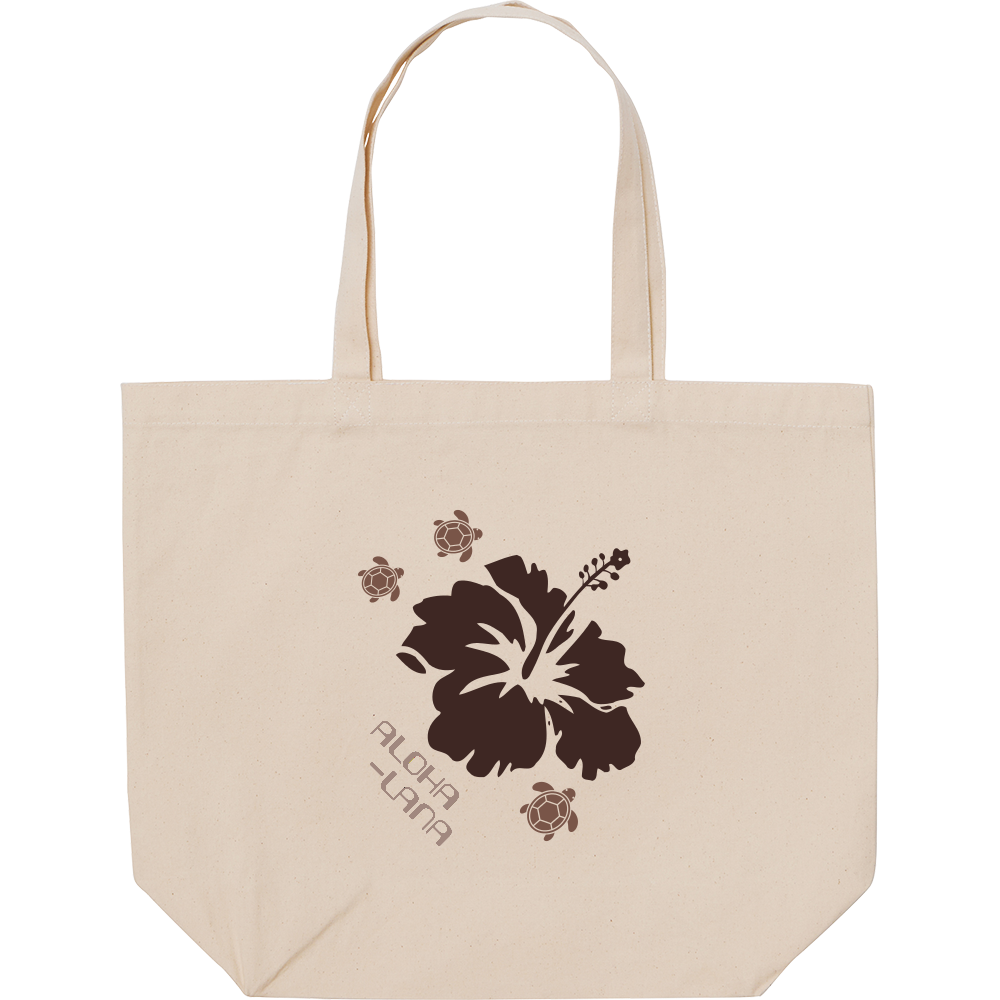 ハイビスカスと泳ぐカメ トートバッグの商品購入ページ オリジナルプリントグッズ販売のオリラボマーケット