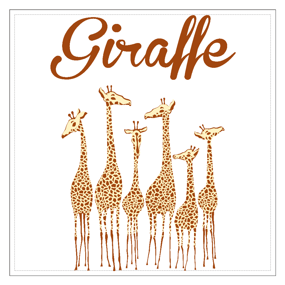 Giraffe -6頭のキリン-160mmホワイトステッカー・シールの商品購入