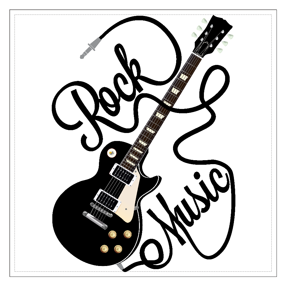 黒いレスポールギター-ROCK MUSIC- ステッカー・シール｜DRIPPED