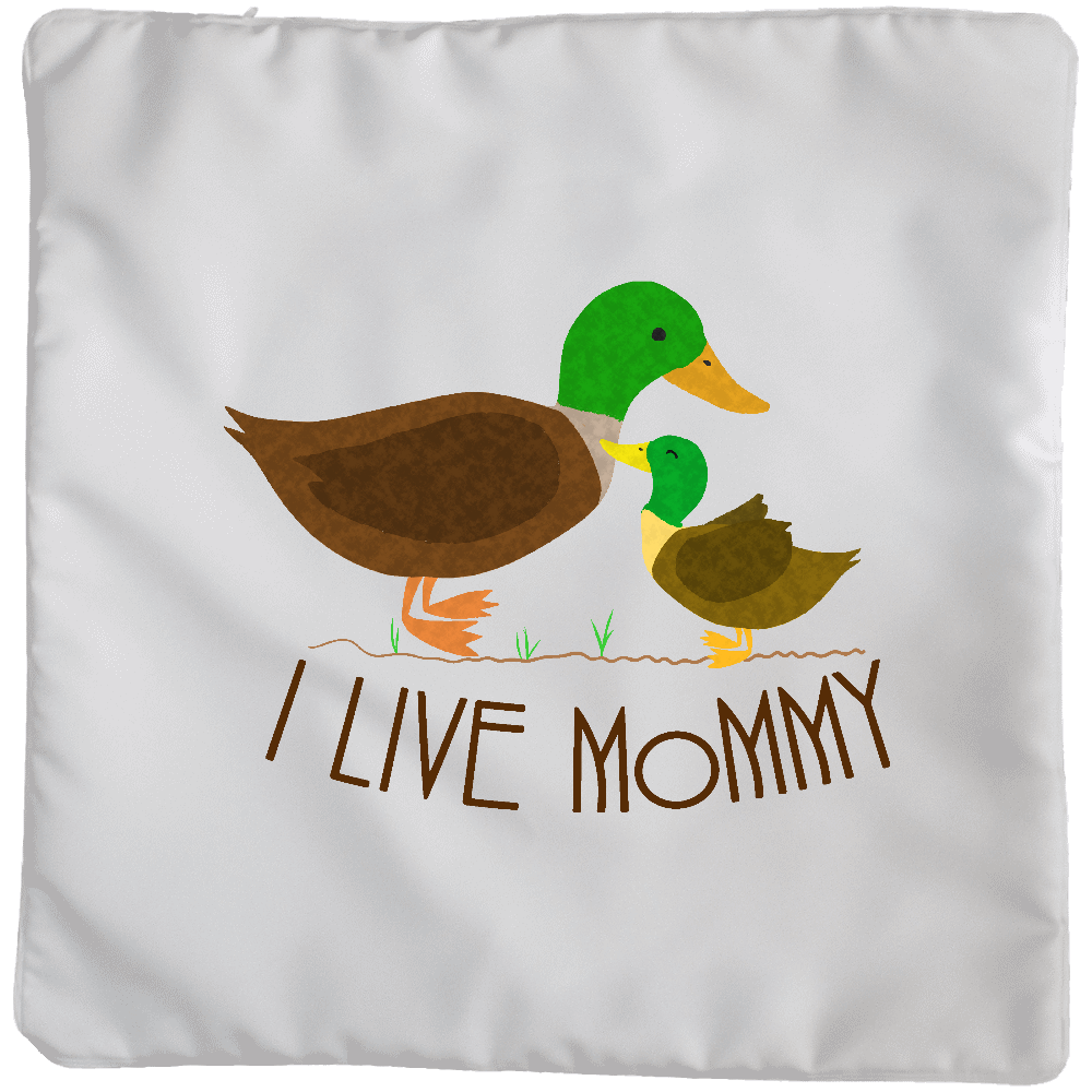 カルガモの親子のイラストクッション(大)の商品購入ページ