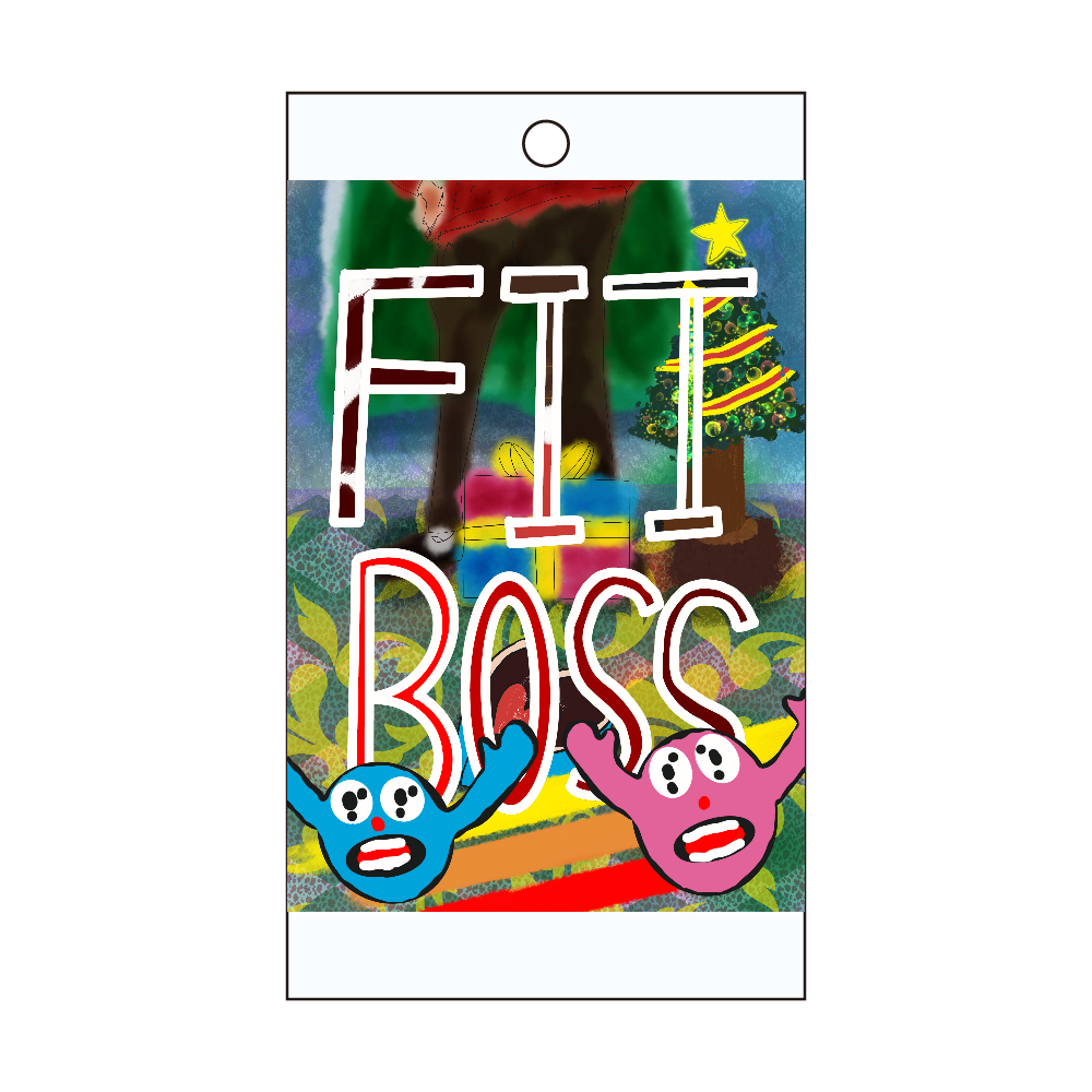 第二弾 【クリスマス】と【バレンタインデー】が合体したら「FIT BOSS」となった‼︎ 短冊型アクリルキーホルダー (W40mm H70mm)