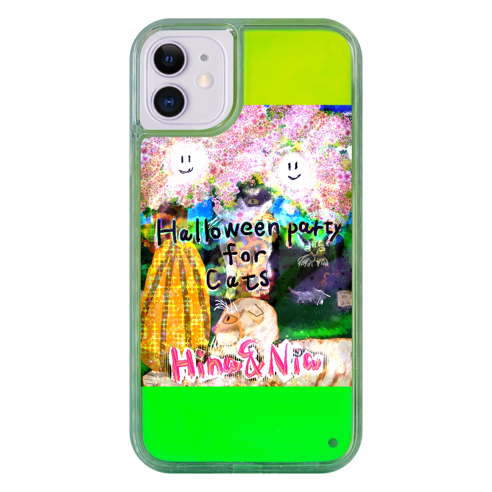Halloween Party For Cats !! ORILAB.Version iPhone11 ネオンサンドケース