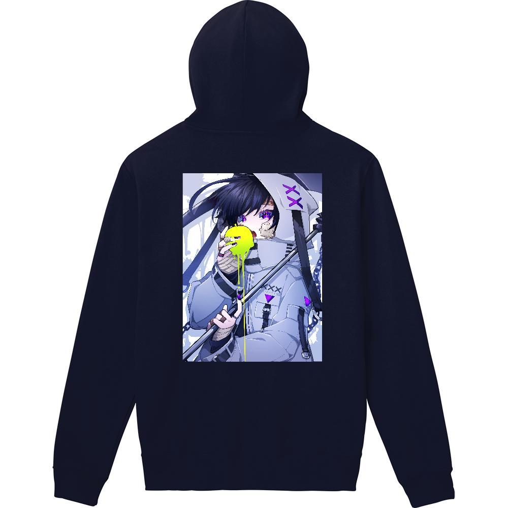 死神とりんご/パーカー軽量プルパーカー (長袖プリント)の商品購入