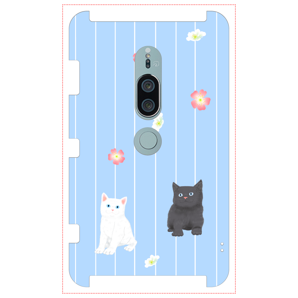 シロネコとグレーネコと野バラ Xperia XZ2 Premium(SO-04K)