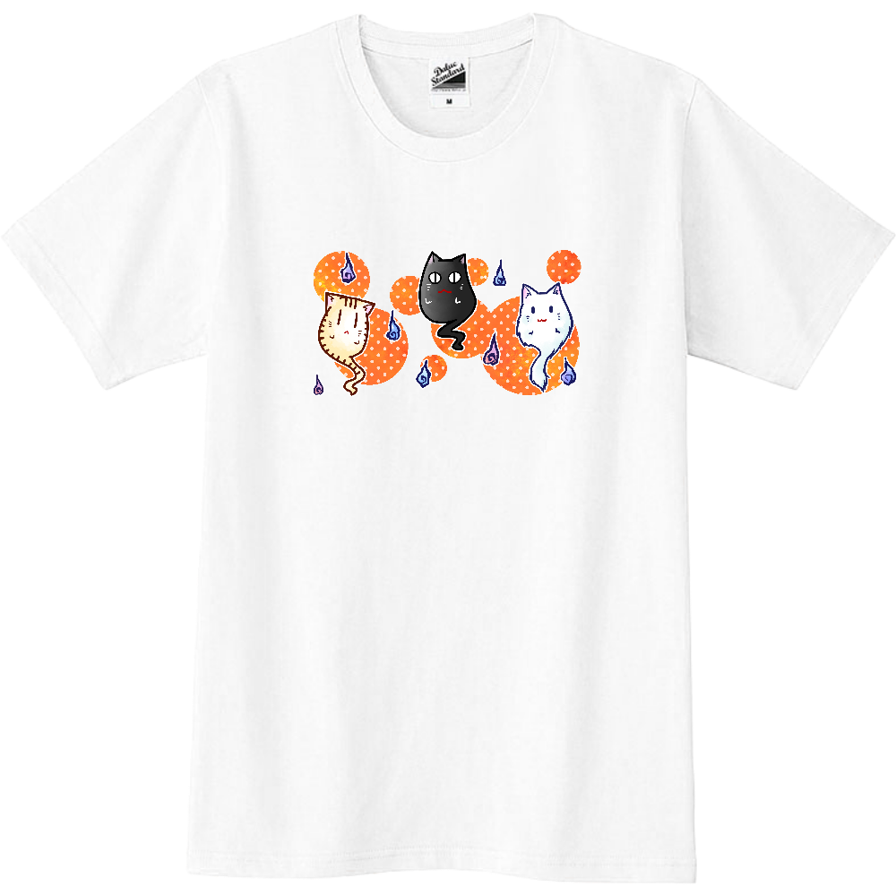 ねこゆうれいオレンジ スリムＴシャツ