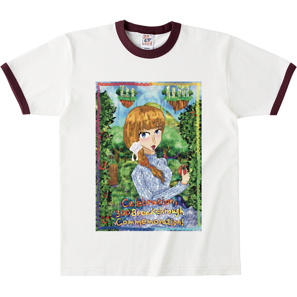 SNSで300人突破記念！(レインボーカラー枠Tシャツ) オープンエンドマックスウェイトリンガーTシャツ