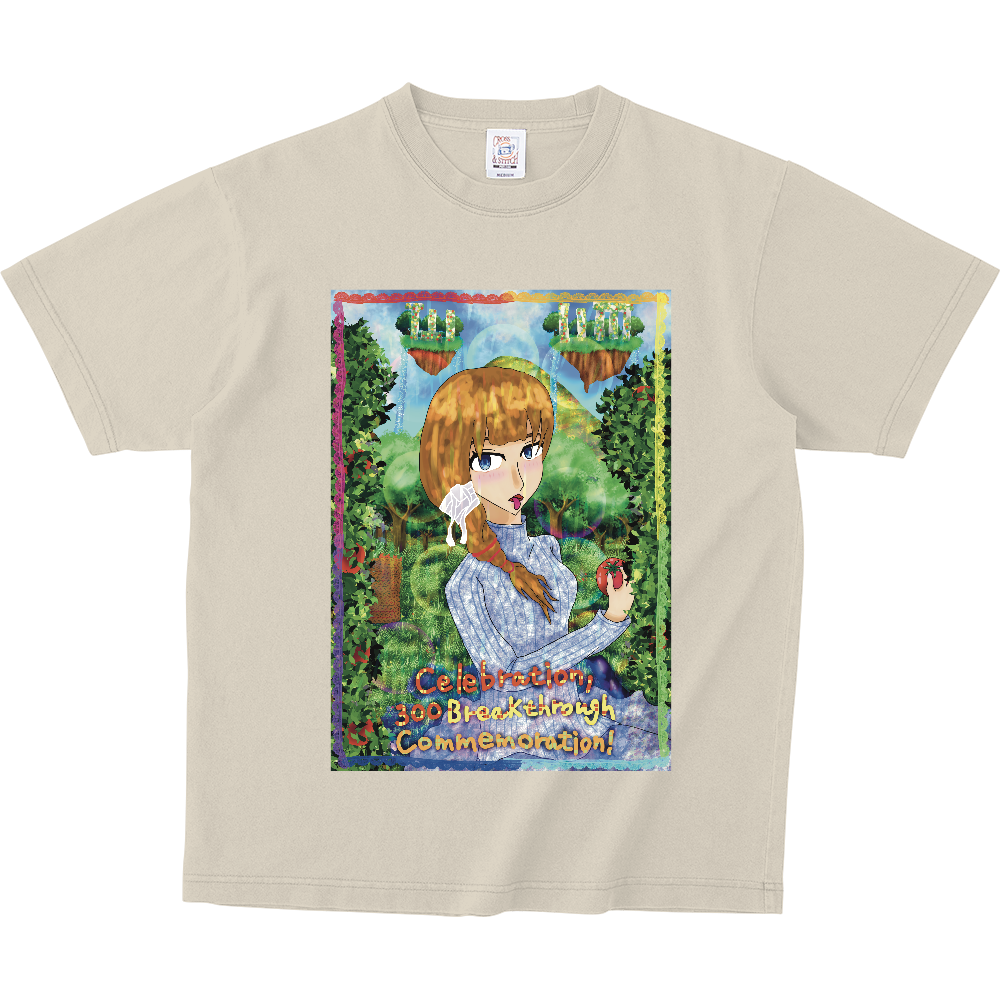 SNSで300人突破記念！(レインボーカラー枠Tシャツ) ピグメントＴシャツ