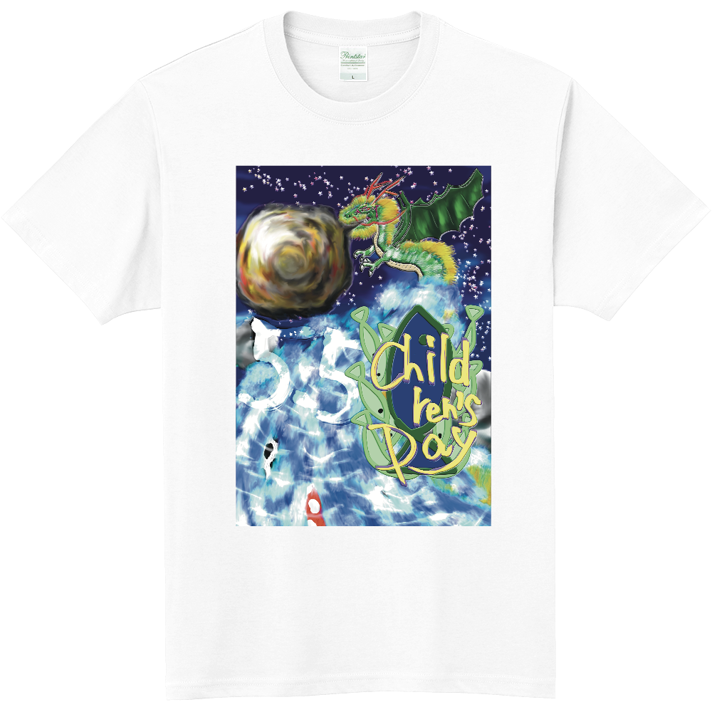 鯉の滝登り ～こどもの日～ ORILAB.Version 軽量Ｔシャツ