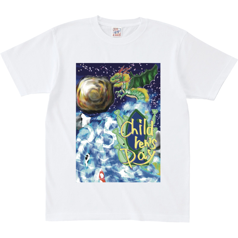 鯉の滝登り ～こどもの日～ ORILAB.Version オープンエンド マックスウェイト Tシャツ